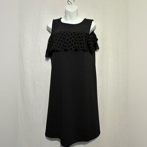 Poof! Black Sheath Midi Dress Cold Shoulder